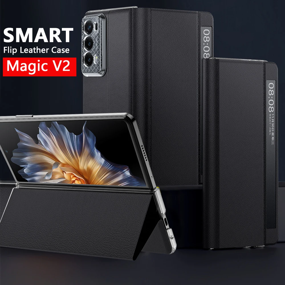 Флип-чехол с умным окошком для Honor Magic V2, Обложка с магнитным основанием, кожаный чехол для Honor MagicV2, чехол с полной защитой 360 градусов
Флип-чехол с умным окошком для Honor Magic V2, Обложка с магнитным основанием, кожаный чехол для Honor MagicV2, чехол с полной защитой 360 градусов