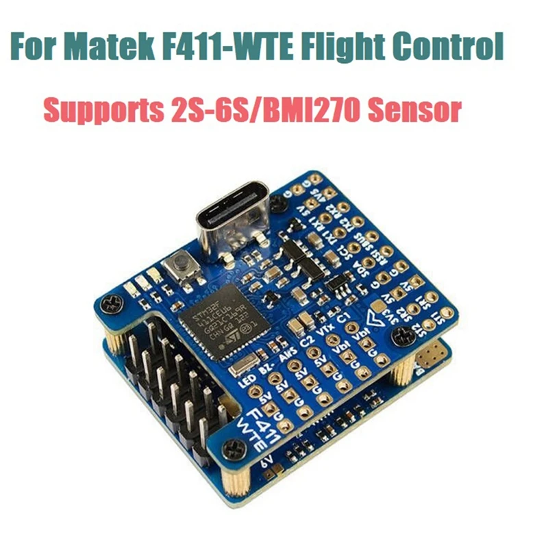 

For Matek F411-WTE Flight Control With OSD/Racing FPV Quadcopter Flight Control Supports 2S-6S/BMI270 Sensor For DJI VTX Durable