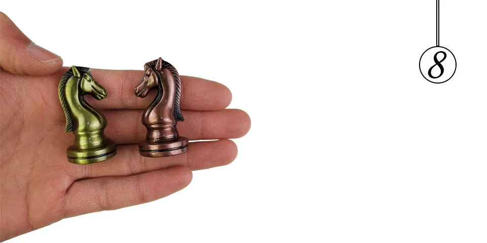 Easytoday Folding Chess Synthetic Leather Chessboard Solid Wood Chess Box Metal Chess Pieces High-quality Table Games Set Gift (8)
