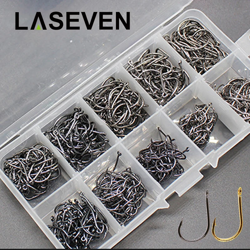 LASEVEN 100 Pcs Barbed Fishing Hooks Set High Carbon Steel Fly Fishing Single Circle Hook Sea Fishing Tackle Accessories
LASEVEN 100 Pcs Barbed Fishing Hooks Set High Carbon Steel Fly Fishing Single Circle Hook Sea Fishing Tackle Accessories