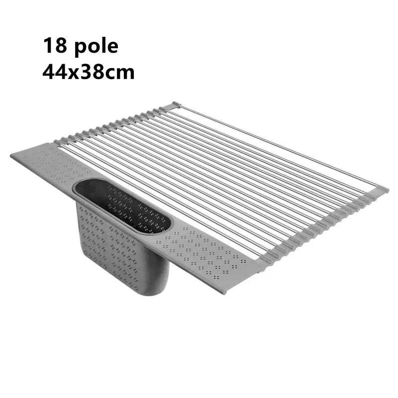 

Dish Drainers For Kitchen Counter Over Sink Dish Drying Rack Over The Sink Roll Up Rack for Kitchen Sink 12 Pole and 18 Pole