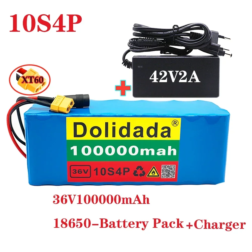 

new 36V 10s4p 100Ah 1000W large capacity 18650 lithium battery pack electric bicycle scooter with BMS Tplug