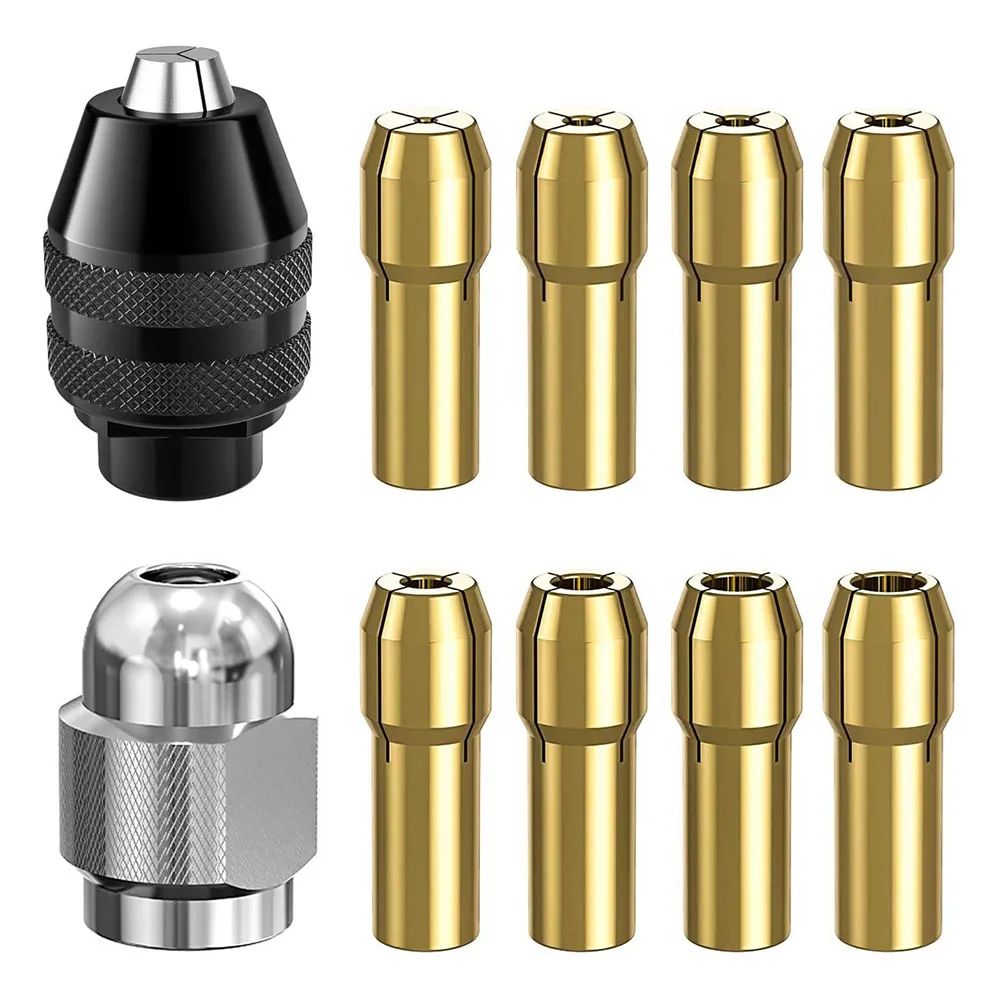 10pcs Drill Chuck Collet Set 1/32inch-1/8inch M8 Replacement Quick Change Rotary Drill Nut Power Tool Replacement Set
10pcs Drill Chuck Collet Set 1/32inch-1/8inch M8 Replacement Quick Change Rotary Drill Nut Power Tool Replacement Set