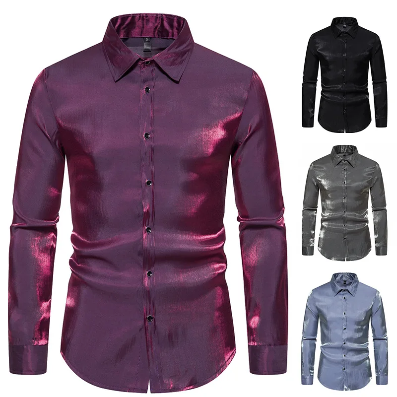 2023 Fashion Men Slim Fit Party Shirts Solid Color Button-Down Long Sleeve Tops Turn-Down Collar Nightclub Spring Fall Clothes
2023 Fashion Men Slim Fit Party Shirts Solid Color Button-Down Long Sleeve Tops Turn-Down Collar Nightclub Spring Fall Clothes