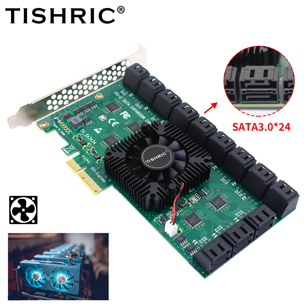 Адаптер TISHRIC PCIE Sata PCIE 4X 16X на 20 24 порта SATA 3,0 плата расширения PCI Sata контроллер PCIE3.0 Плата расширения
Адаптер TISHRIC PCIE Sata PCIE 4X 16X на 20 24 порта SATA 3,0 плата расширения PCI Sata контроллер PCIE3.0 Плата расширения