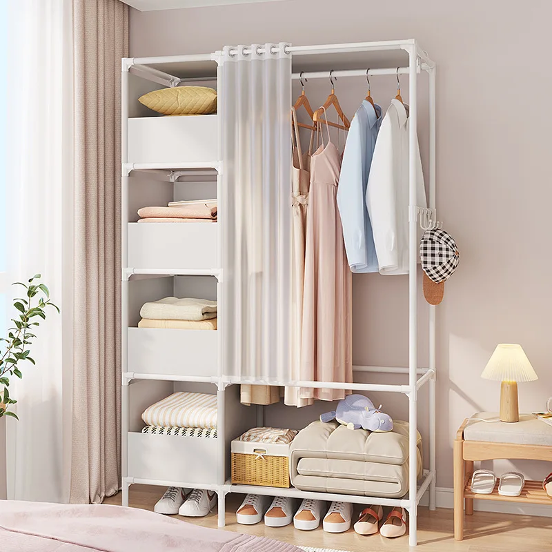 

DIY Assembly Household Hanging Racks Bedroom Simple Dormitories Room Clothes Storage Wardrobe