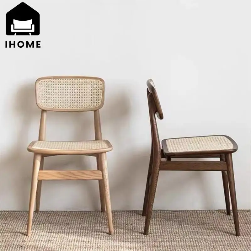 IHOME Simple Rattan Solid Wood Dining Chair Restaurant Furniture Home Leisure Backrest Nordic Homestay Desk Chair Makeup Chair
IHOME Simple Rattan Solid Wood Dining Chair Restaurant Furniture Home Leisure Backrest Nordic Homestay Desk Chair Makeup Chair