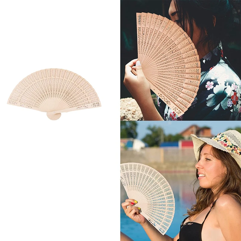 

Sandalwood Fan,Wooden Folding Fan,Chinese Sandalwood Personal Hand Held Openwork Wood Fan For Weddings,Birthdays