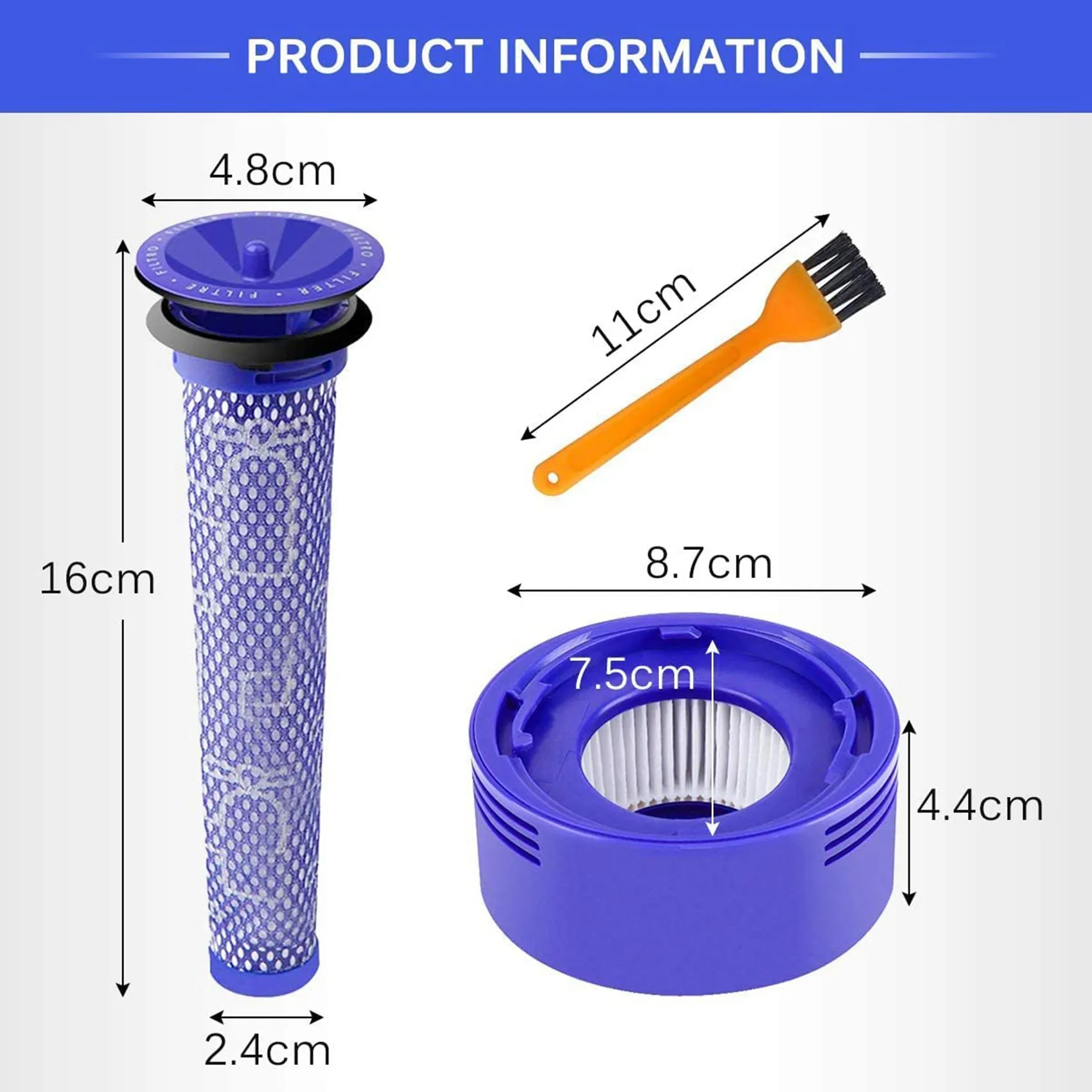 Filter for Dyson DC58 DC59 DC61 DC62 V7 V8, Pre and Post Filter for Dyson Vacuum Cleaner Filter Replacement Parts
Filter for Dyson DC58 DC59 DC61 DC62 V7 V8, Pre and Post Filter for Dyson Vacuum Cleaner Filter Replacement Parts