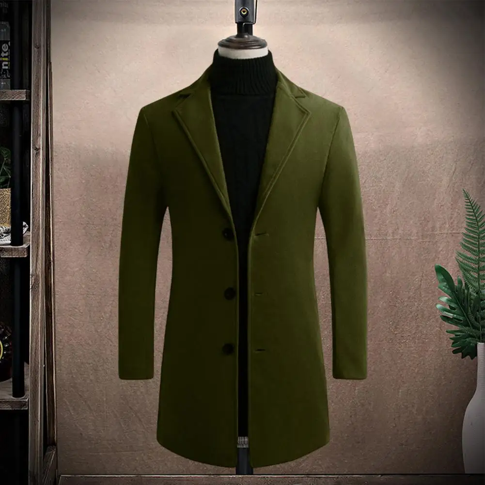 Stylish Men Coat Korean Style Winter Jacket Single Breasted Lapel Buttons Woolen Coat Coldproof
Stylish Men Coat Korean Style Winter Jacket Single Breasted Lapel Buttons Woolen Coat Coldproof
