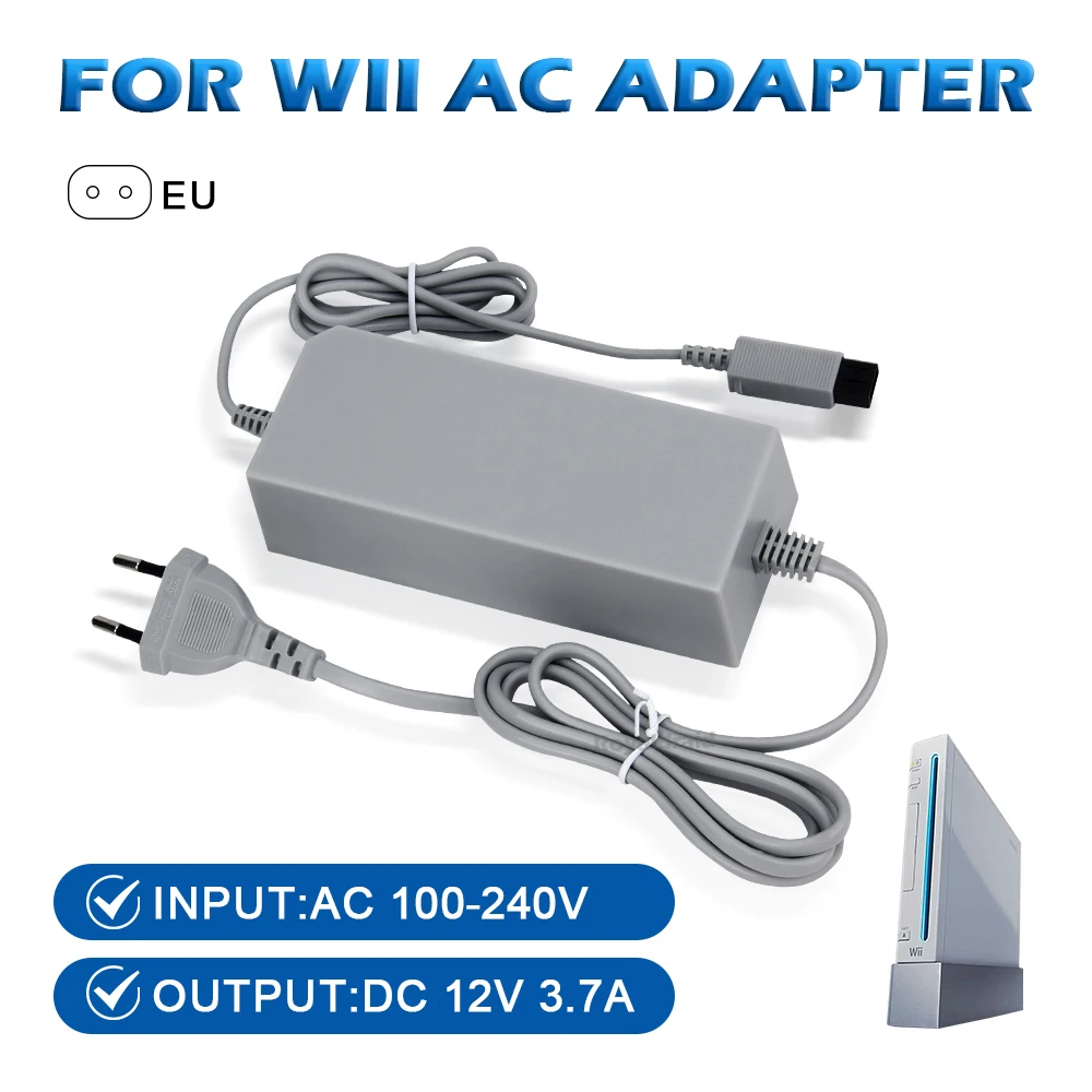 NEW For Wii Game Console AC Adapter 100-240V 12V 3.7A Home Wall Power Supply AC Charger Adapter EU US Plug High Quality NEW For Wii Game Console AC Adapter 100-240V 12V 3.7A Home Wall Power Supply AC Charger Adapter EU US Plug High Quality