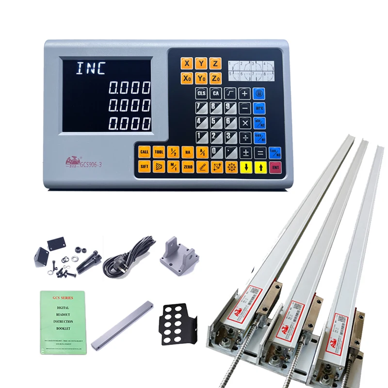 

High Accuracy 2 Axis / 3 Axis Lcd Dro Set with Linear Scales Ruler 50-1000MM for Lathe Machine Digital Readout System Display