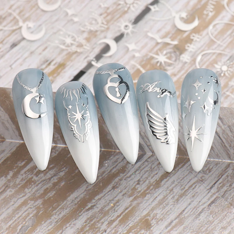 Fashion Moon Heart Angel Wing Nail Art Stickers Trendy Geometric Manicure Decal For Girls Self Adhesive Nail Sticker
Fashion Moon Heart Angel Wing Nail Art Stickers Trendy Geometric Manicure Decal For Girls Self Adhesive Nail Sticker