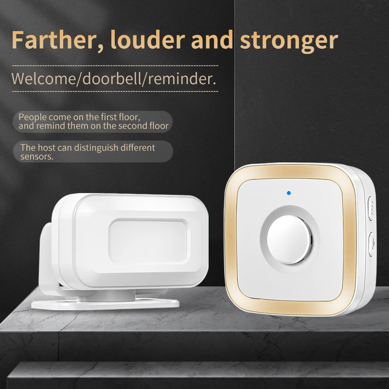 

CACAZI Wireless Doorbell PIR Store for Business M12 Welcome Guest Motion Sensor Infrared Detector Induction Alarm Door Bell