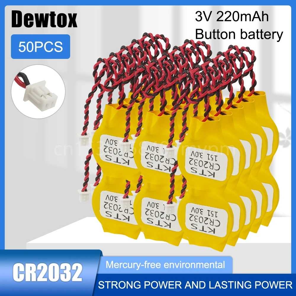 50PCS Dewtox CR2032 3V Motherboard CMOS Strip Line Lithium Battery for Car Remote Control Weight Scale Candle Lamp
50PCS Dewtox CR2032 3V Motherboard CMOS Strip Line Lithium Battery for Car Remote Control Weight Scale Candle Lamp