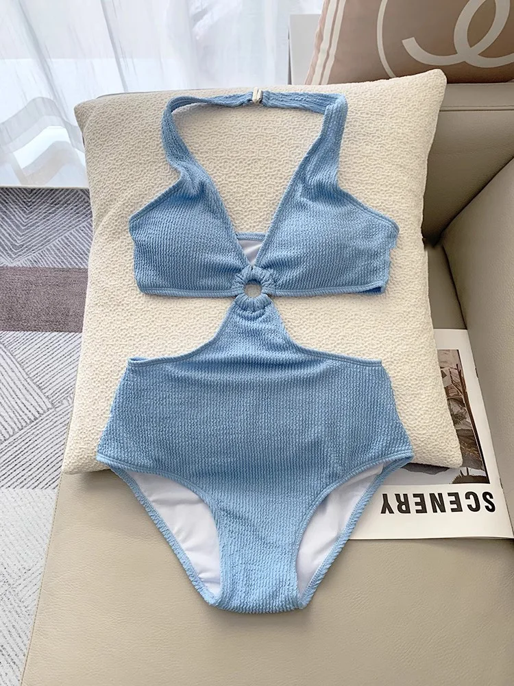 Chic Blue Ribbed Swimsuit Sexy Women High Waist Cut Out Swimwear 2023 New Crinkle Bath Suit One Piece Summer Beachwear Monokini
Chic Blue Ribbed Swimsuit Sexy Women High Waist Cut Out Swimwear 2023 New Crinkle Bath Suit One Piece Summer Beachwear Monokini