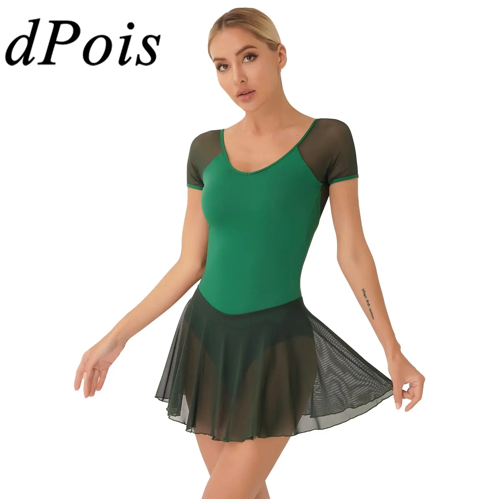 Womens Tutu Ballet Dress Gymnastics Jumpsuit Sheer Mesh Ruffled Skirted Leotard Skating Dancewear Adult Dance Training Costume
Womens Tutu Ballet Dress Gymnastics Jumpsuit Sheer Mesh Ruffled Skirted Leotard Skating Dancewear Adult Dance Training Costume