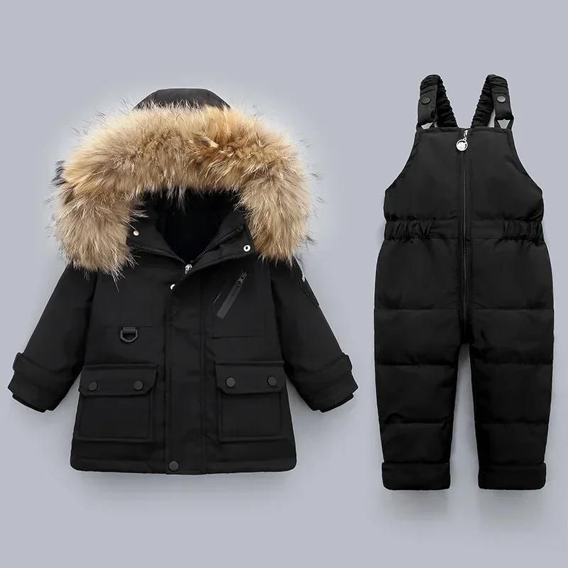 

2pcs clothing Set NEW boys winter down jacket Baby Girl clothes jumpsuit children Thicken Warm coat parka overcoat kids snowsuit