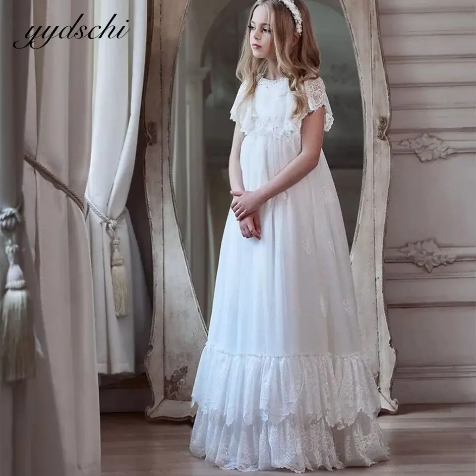 2022 White Tulle Flower Girl Dresses Appliques Girl Wedding Dress Simple Short Sleeves Princess First Communion Vestido
2022 White Tulle Flower Girl Dresses Appliques Girl Wedding Dress Simple Short Sleeves Princess First Communion Vestido