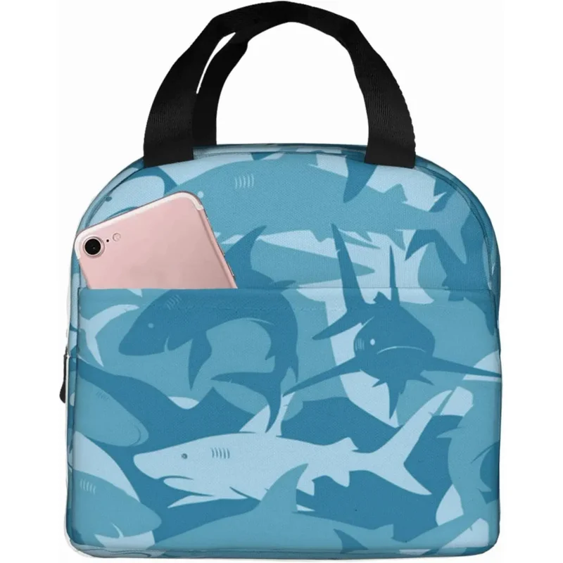 Blue Shark Insulated Lunch Bag for Women Reusable Lunch Box with Front Pocket Portable Thermal Cooler Tote Bag for Work Picnic
Blue Shark Insulated Lunch Bag for Women Reusable Lunch Box with Front Pocket Portable Thermal Cooler Tote Bag for Work Picnic