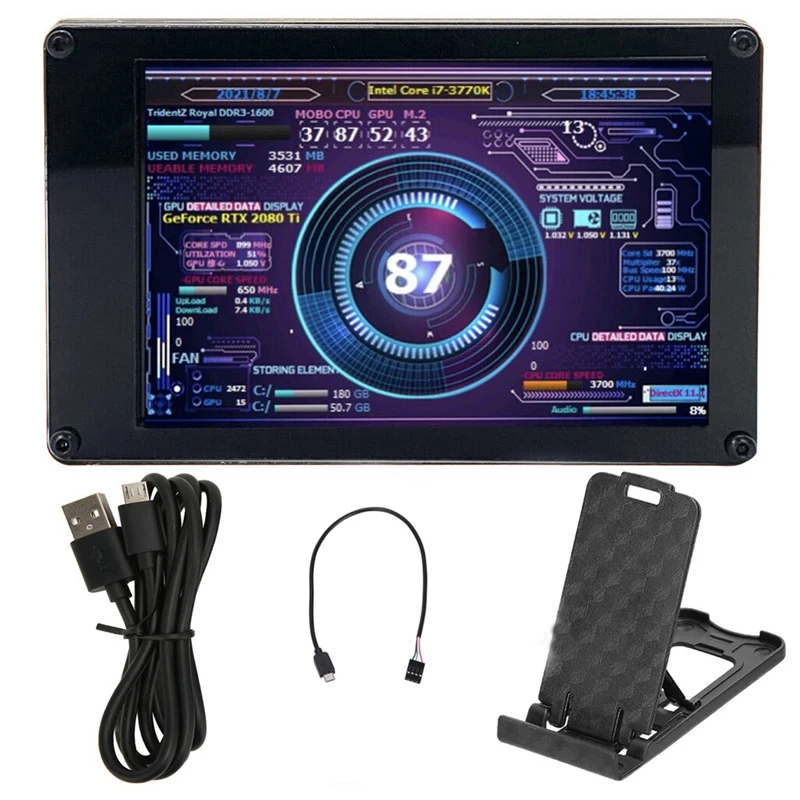 15,6-дюймовый компьютерный монитор, черный для Mini ITX, чехол IPS, вторичный экран, процессор, GPU, RAM, HDD, мониторинг, USB-дисплей, AIDA64 
15,6-дюймовый компьютерный монитор, черный для Mini ITX, чехол IPS, вторичный экран, процессор, GPU, RAM, HDD, мониторинг, USB-дисплей, AIDA64