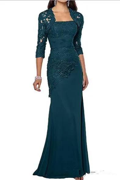 

2019 Mother of The Bride Dresses with Jacket Lace Strapless vestido de madrinha Mothers Dresses For Weddings Prom Evening Dress