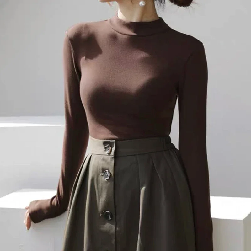 Long Sleeve Women Bottoming T-shirt Autumn Streetwear Fashion Casual Y2K TShirt Winter Warm Shirt Top Solid Clothes Blusas 29770
Long Sleeve Women Bottoming T-shirt Autumn Streetwear Fashion Casual Y2K TShirt Winter Warm Shirt Top Solid Clothes Blusas 29770