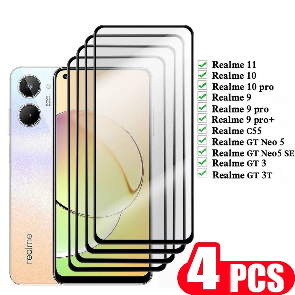 4Pcs full cover For Realme GT Neo 5 SE 3 3T 2 C55 Tempered glass 9D For Realme 11 10 9 pro plus screen protector protective film
4Pcs full cover For Realme GT Neo 5 SE 3 3T 2 C55 Tempered glass 9D For Realme 11 10 9 pro plus screen protector protective film