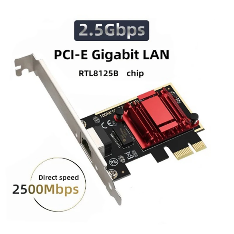 Сетевая карта 2,5G PCI-E к RJ45, бездисковая сетевая карта Ethernet 2500 Мбит/с 2,5 Гбит/с для ПК
Сетевая карта 2,5G PCI-E к RJ45, бездисковая сетевая карта Ethernet 2500 Мбит/с 2,5 Гбит/с для ПК