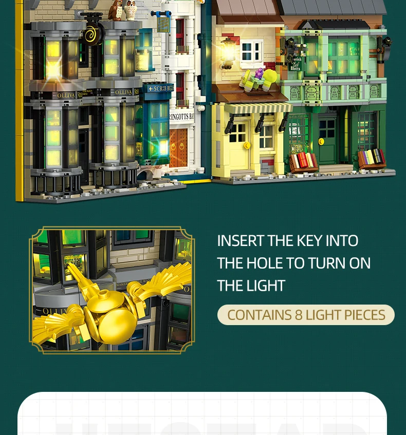 1976PCS Diagon Alley Book Building Blocks Classic Movie Scene Magic Bookstore Model Bricks Desktop Decoration Kids DIY Toys Gift 1976PCS Diagon Alley Book Building Blocks Classic Movie Scene Magic Bookstore Model Bricks Desktop Decoration Kids DIY Toys Gift