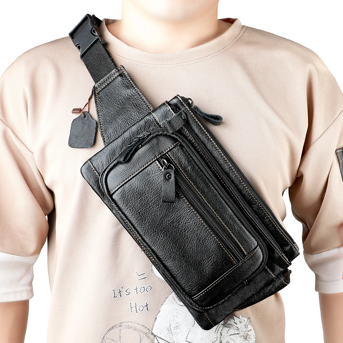 Man Waist Bag 100% Cowhide Leather Casual Fashion Crossbody Chest Bag Men's Leather Bag Travel Shoulder Bag Daypack Male
Man Waist Bag 100% Cowhide Leather Casual Fashion Crossbody Chest Bag Men's Leather Bag Travel Shoulder Bag Daypack Male