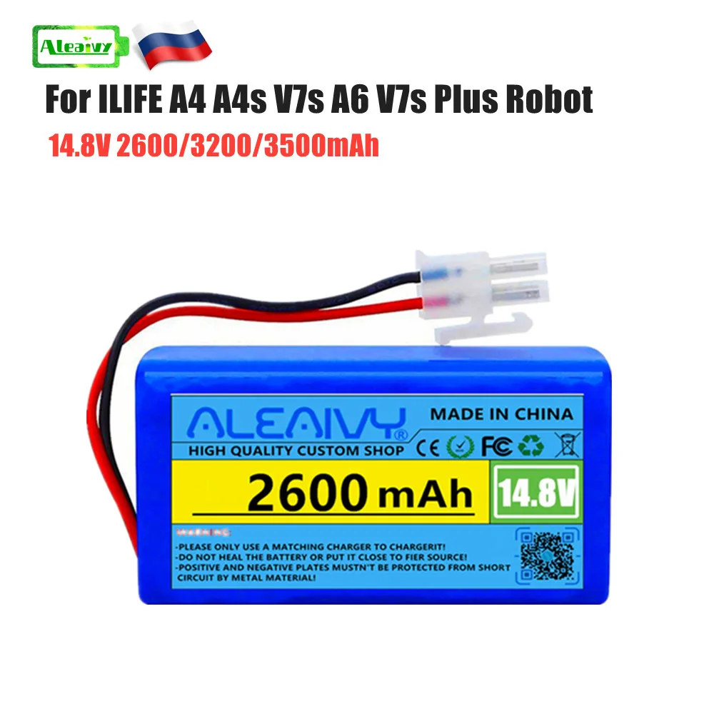 Aleaivy 14.8V 2600mah Li Ion Rechargeable Battery 14.4V 3200mah For ILIFE A4 A4s V7s A6 V7s Plus Robot Vacuum Cleaner iLife
Aleaivy 14.8V 2600mah Li Ion Rechargeable Battery 14.4V 3200mah For ILIFE A4 A4s V7s A6 V7s Plus Robot Vacuum Cleaner iLife