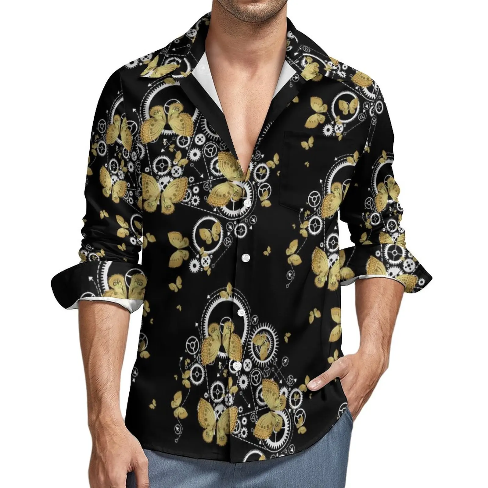 Gold Butterfly Casual Shirts Man Gears Print Shirt Long Sleeve Trending Street Blouses Autumn Graphic Tops Big Size
Gold Butterfly Casual Shirts Man Gears Print Shirt Long Sleeve Trending Street Blouses Autumn Graphic Tops Big Size