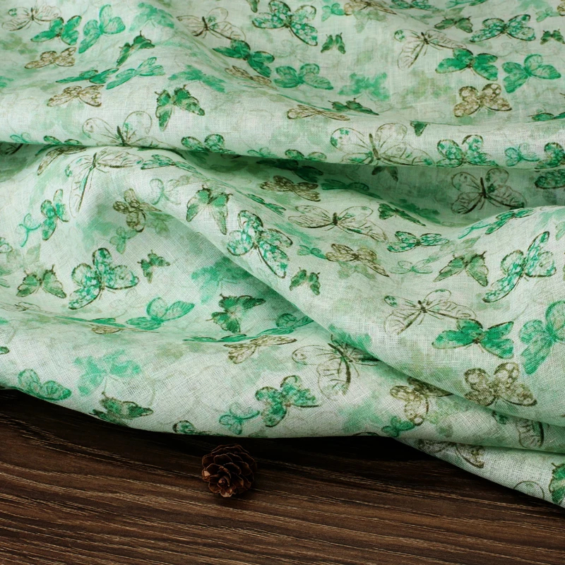 

Высококачественная хлопчатобумажная ткань с принтом зеленого рами для свадебного платья, Тюлевая ткань для юбки, ткань для лоскутного шитья