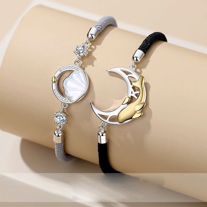 New Hot Selling Silver Color Simple Zircon Shell Sun Moon Whale Pendant Couple Personality Bracelet S255
New Hot Selling Silver Color Simple Zircon Shell Sun Moon Whale Pendant Couple Personality Bracelet S255