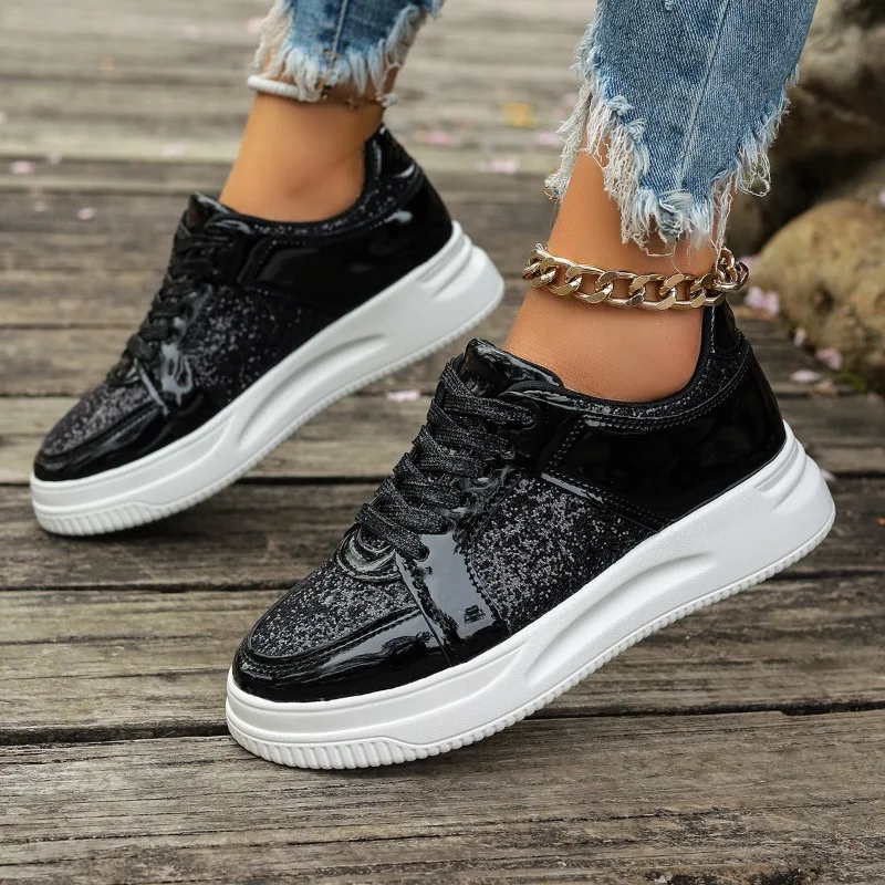 Женские кроссовки на шнуровке, Повседневные Классические кроссовки с круглым носком, Вулканизированная подошва, со стразами, 2024
Женские кроссовки на шнуровке, Повседневные Классические кроссовки с круглым носком, Вулканизированная подошва, со стразами, 2024