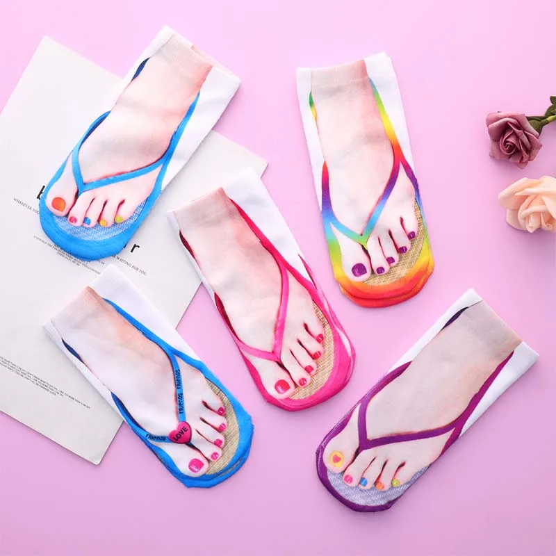 Cute Foot Printed 3D Flip Flops Socks Cute Foot Funny Socks Slippers Outdoor Camping Hiking Running Comfortable Socks Women New
Cute Foot Printed 3D Flip Flops Socks Cute Foot Funny Socks Slippers Outdoor Camping Hiking Running Comfortable Socks Women New