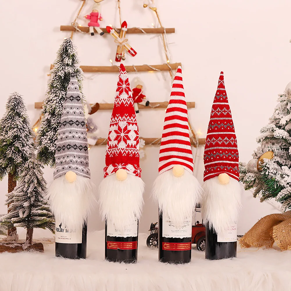 Christmas Wine Bottle Sweater Knitted Woolen Faceless Dwarf Gnome Champagne Bottle Cover Xmas Table Dinner Party Home Decoraiton
Christmas Wine Bottle Sweater Knitted Woolen Faceless Dwarf Gnome Champagne Bottle Cover Xmas Table Dinner Party Home Decoraiton