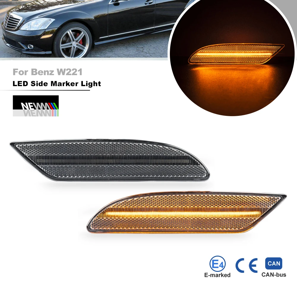 2x For Benz W221 S-Class Pre-LCI 2007-2009 S320 S350 S400 S500 S550 S600 Full Strip Front Amber Led Fender Side Marker Lights
2x For Benz W221 S-Class Pre-LCI 2007-2009 S320 S350 S400 S500 S550 S600 Full Strip Front Amber Led Fender Side Marker Lights