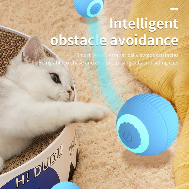 

Smart Cat Toys Automatic Rolling Ball Electric Cat Toys Interactive For Cats Training Self-moving Kitten Toys Pet Accessories