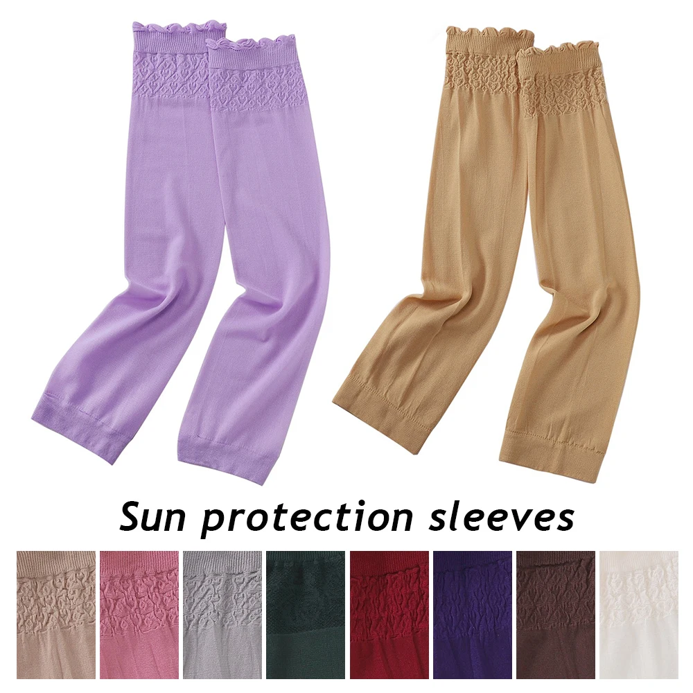 Solid Color Love Lace Ice Sleeves Women Oversleeve Arm Cover Sun Protection Muslim Elastic Thin Arm Brace Long Cool Fabric 1pair
Solid Color Love Lace Ice Sleeves Women Oversleeve Arm Cover Sun Protection Muslim Elastic Thin Arm Brace Long Cool Fabric 1pair