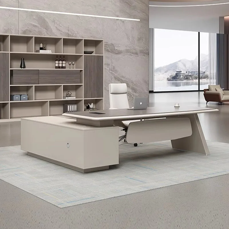 

Organizers L Shaped Office Desk Reception Drawers Executive European Computer Desks Standing Luxury Escritorio Modern Furniture