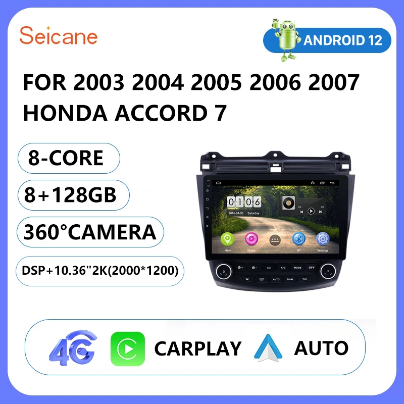 Wireless CarPlay Android 12 Auto Radio For Honda Accord 7 2003 2004 2005-2008 4G wifi QLED DSP Car Multimedia GPS 2din autoradio
Wireless CarPlay Android 12 Auto Radio For Honda Accord 7 2003 2004 2005-2008 4G wifi QLED DSP Car Multimedia GPS 2din autoradio