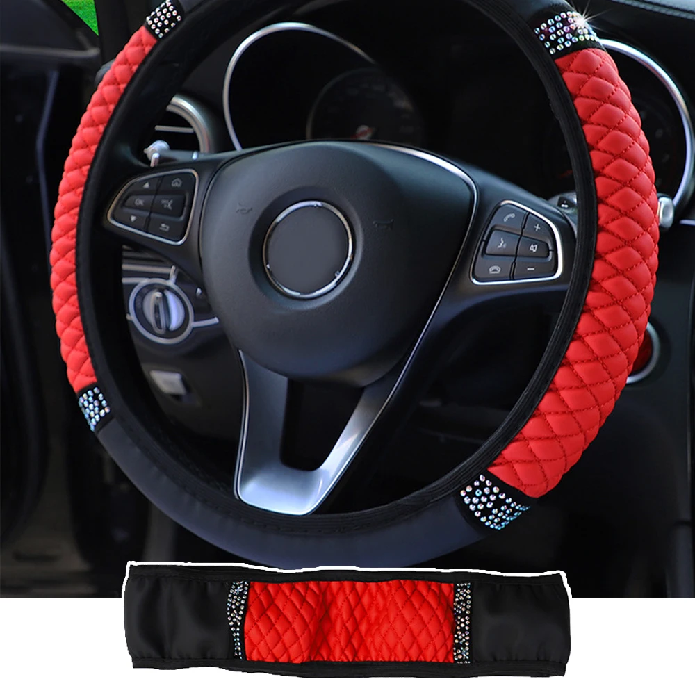 1Pc Car Decoration 15''/37-38cm Women Car SUV PU Leather Diamond Steering Wheel Cover Universal Interior Car Accessories Covers
1Pc Car Decoration 15''/37-38cm Women Car SUV PU Leather Diamond Steering Wheel Cover Universal Interior Car Accessories Covers