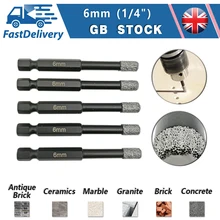SHDIATOOL 2pcs/3pcs/4pcs/5pcs Dia 6MM Quick-Fit shank Dry drilling Core bits hole saw For for Marble Granite Vitrified Tile Hole
SHDIATOOL 2pcs/3pcs/4pcs/5pcs Dia 6MM Quick-Fit shank Dry drilling Core bits hole saw For for Marble Granite Vitrified Tile Hole