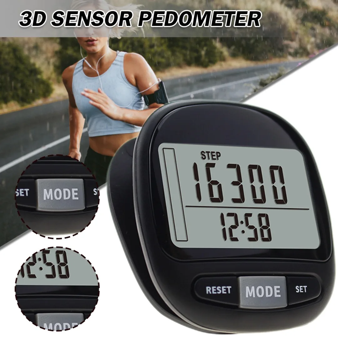 

1set Multi-functional Walking Distance Pedometer Fitness Calorie Exercise Counter Accurate Steps Digital Display Pedometers
