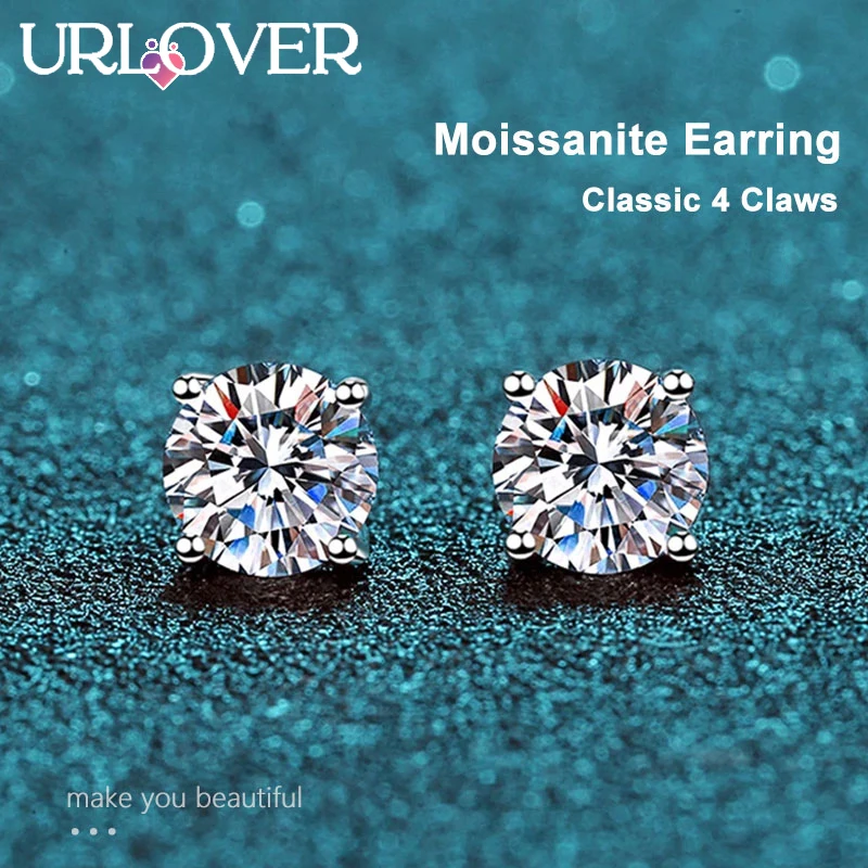 URLOVER 0.5ct/1.0ct/2.0ct Moissanite Earrings for Women Lab Grown Diamond Ear Studs 925 Sterling Silver Fine Jewelry Gift
URLOVER 0.5ct/1.0ct/2.0ct Moissanite Earrings for Women Lab Grown Diamond Ear Studs 925 Sterling Silver Fine Jewelry Gift