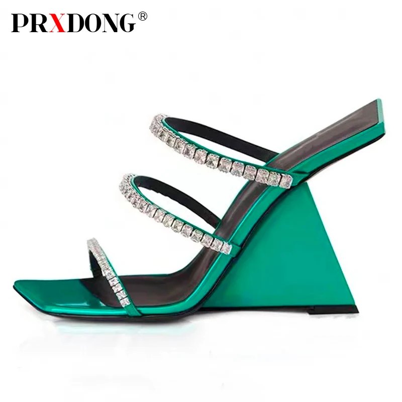 PRXDONG 2023 New Brand Summer Fashion Crystal Sexy High Heels Open Toe Green Silver Dress Party Female Sandals Plus Size 36-43 
PRXDONG 2023 New Brand Summer Fashion Crystal Sexy High Heels Open Toe Green Silver Dress Party Female Sandals Plus Size 36-43