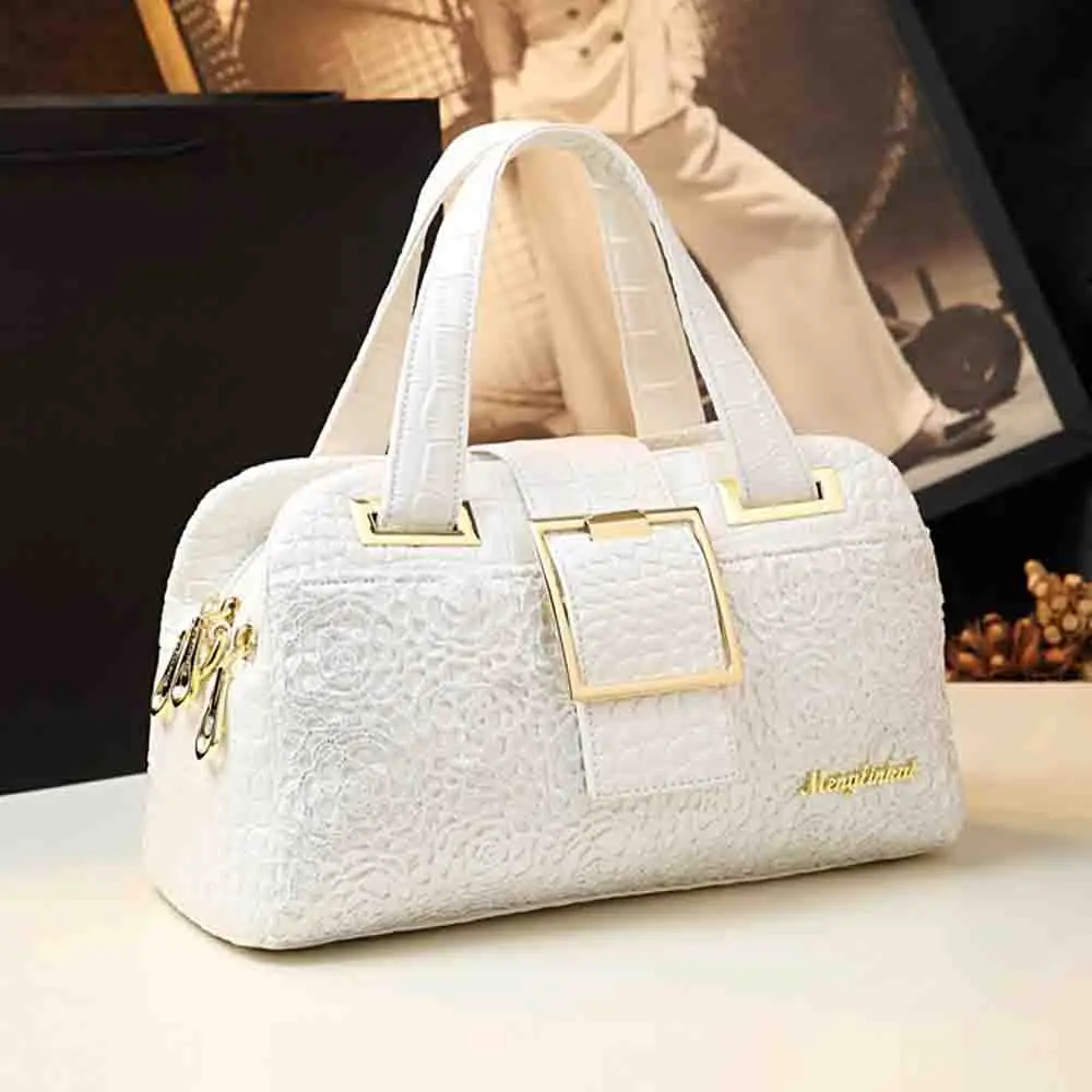 

45Fashion Elegant Madam Handbag Crocodile Pattern with Lattice Luxury Women Shoulder Tote Bag Multiple Zipper Ladies Bag 2023