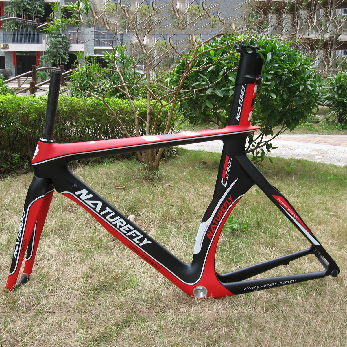 

Naturefly Red Carbon Time Trial Bicycle Triathlon Cycle Frame TT Road Bike Frameset 700c Free Shipping